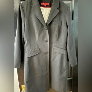 Anne Klein long blazer, light dress coat. Black. Needs a steam.